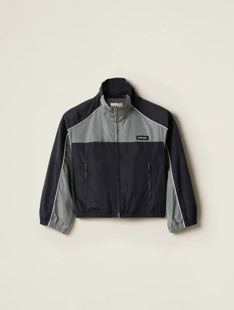 Technical Silk Zipper Blouson Jacket