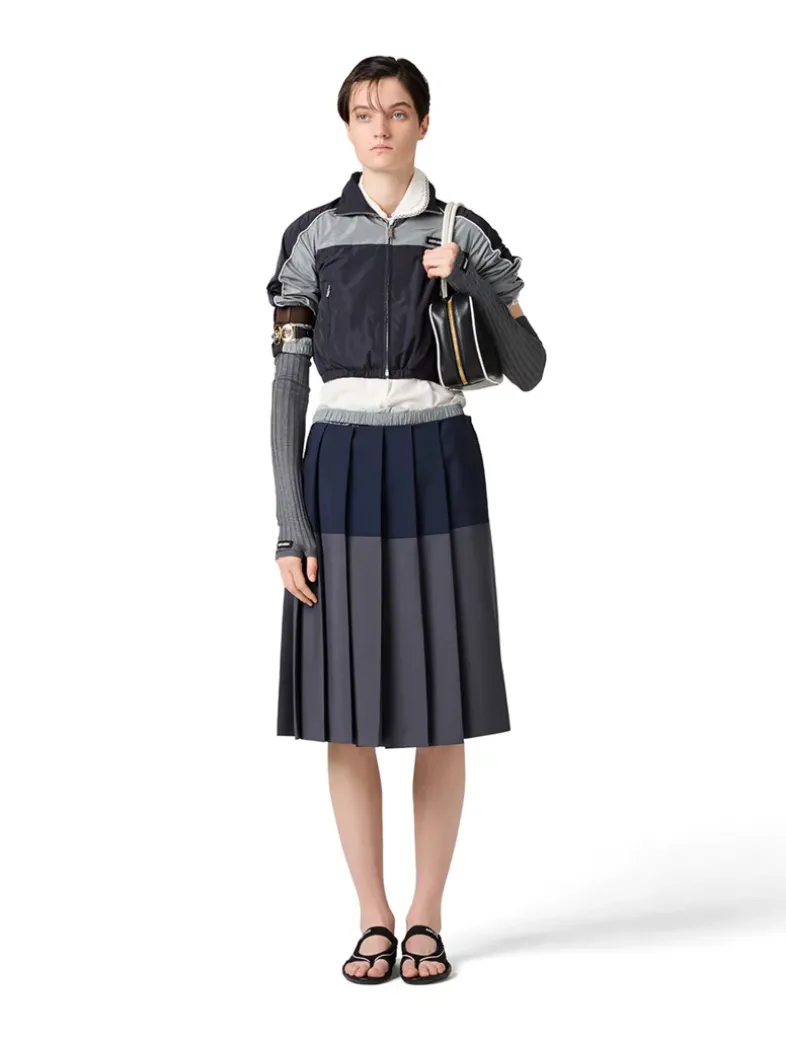 Technical Silk Zipper Blouson Jacket