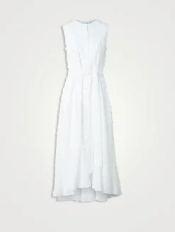 Techno Georgette Belted Shirt Dress