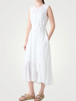 Techno Georgette Belted Shirt Dress