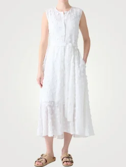 Techno Georgette Belted Shirt Dress