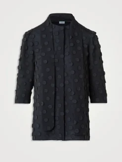 Techno Georgette Tie-Neck Shirt