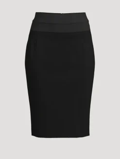 Techno Jersey Pencil Skirt