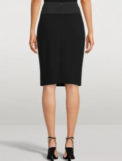 Techno Jersey Pencil Skirt