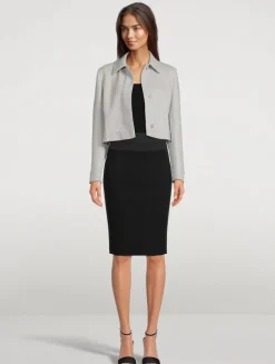 Techno Jersey Pencil Skirt