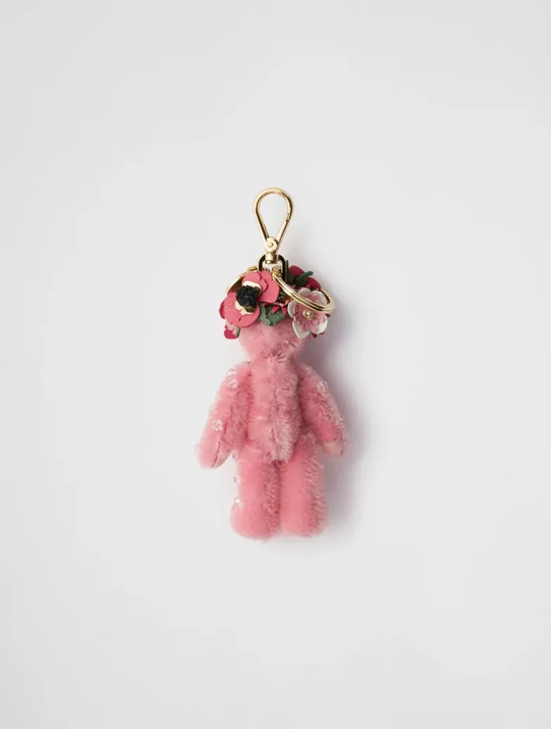Teddy Bag Charm With Metal Ring