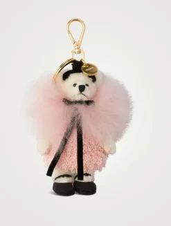 Teddy Bear Bag Charm With Metal Ring