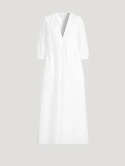 The Cinched Poplin Maxi Dress