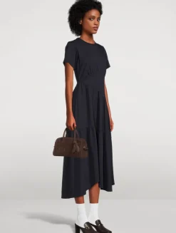 The Gathered Seam Midi Dress