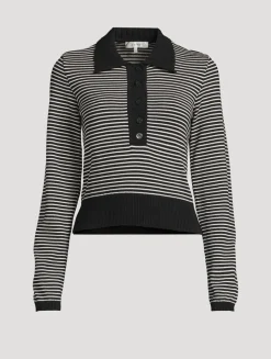 The Graduate Stripe Jacquard Polo Sweater