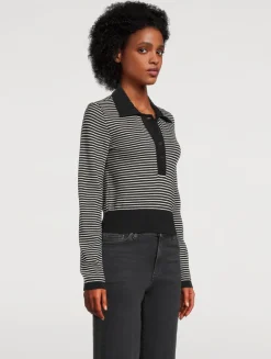 The Graduate Stripe Jacquard Polo Sweater