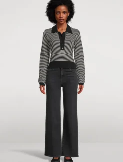 The Graduate Stripe Jacquard Polo Sweater