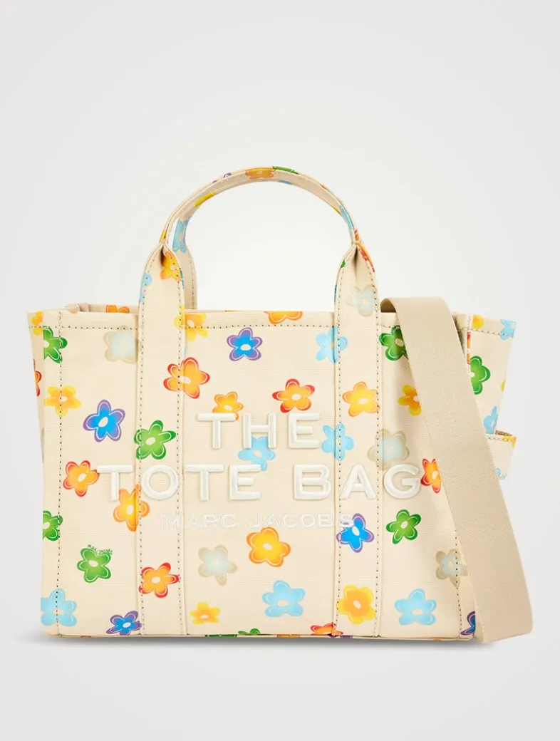The Medium Canvas Tote Bag In Wild Daisy Print