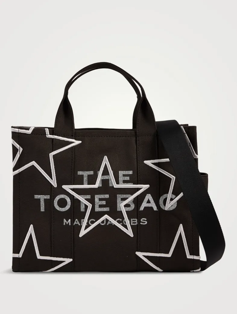 The Medium Star-Embroidered Canvas Tote Bag