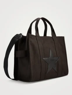 The Medium Star-Embroidered Canvas Tote Bag