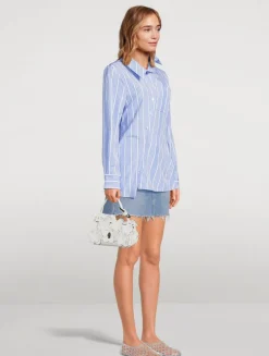 The Mini Dual Leather Bag With Daisy Appliqué