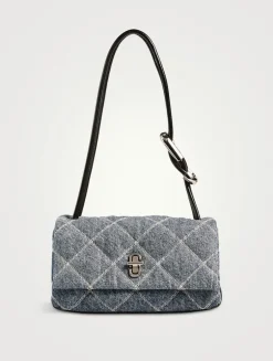 The Mini Dual Quilted Denim Bag