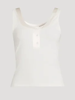 The Satin-Trim Tank Top
