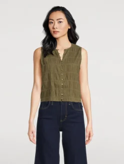 The Smocked Sleeveless Blouse