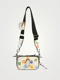 The Snapshot Leather Camera Bag In Wild Daisy Print