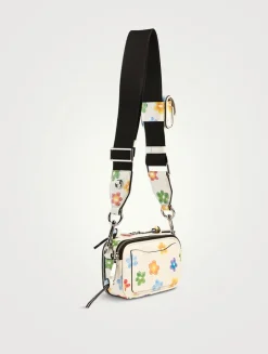 The Snapshot Leather Camera Bag In Wild Daisy Print