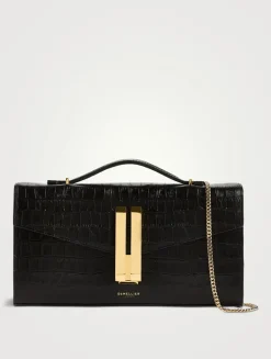 The Vancouver Croc-Embossed Leather Clutch
