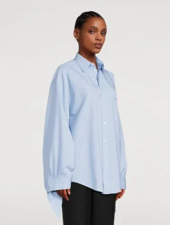 Tie-Cuff Shirt In Stripe Print