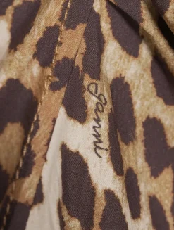 Tie-Front Midi Dress In Leopard Print