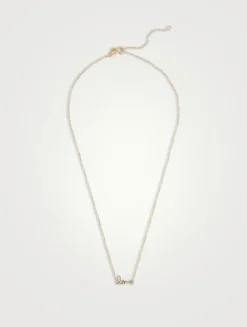 Tiny 14K Gold Pure Love Script Necklace