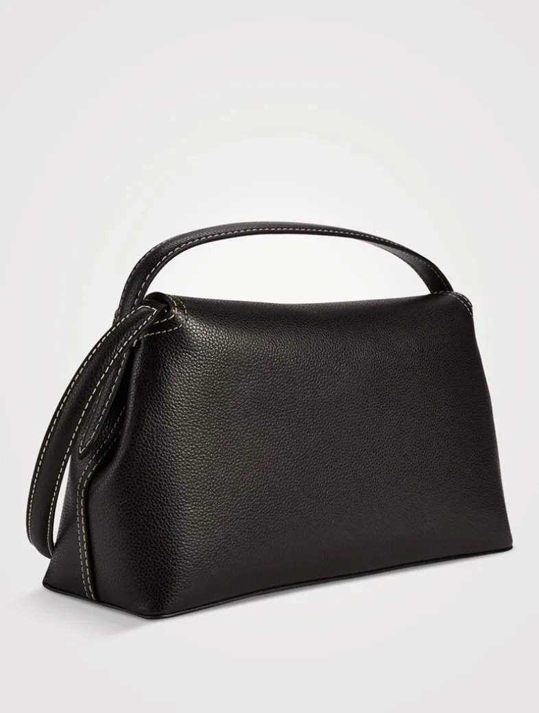 T-Lock Leather Top Handle Bag