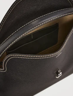 T-Lock Leather Top Handle Bag