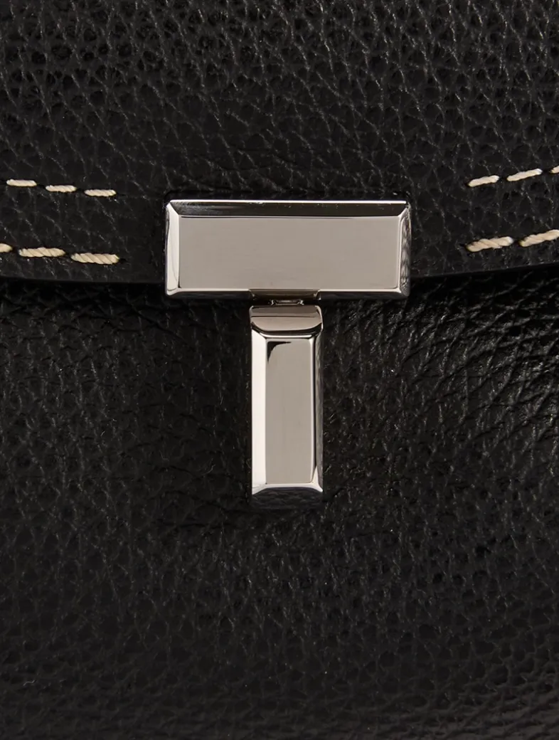 T-Lock Leather Top Handle Bag