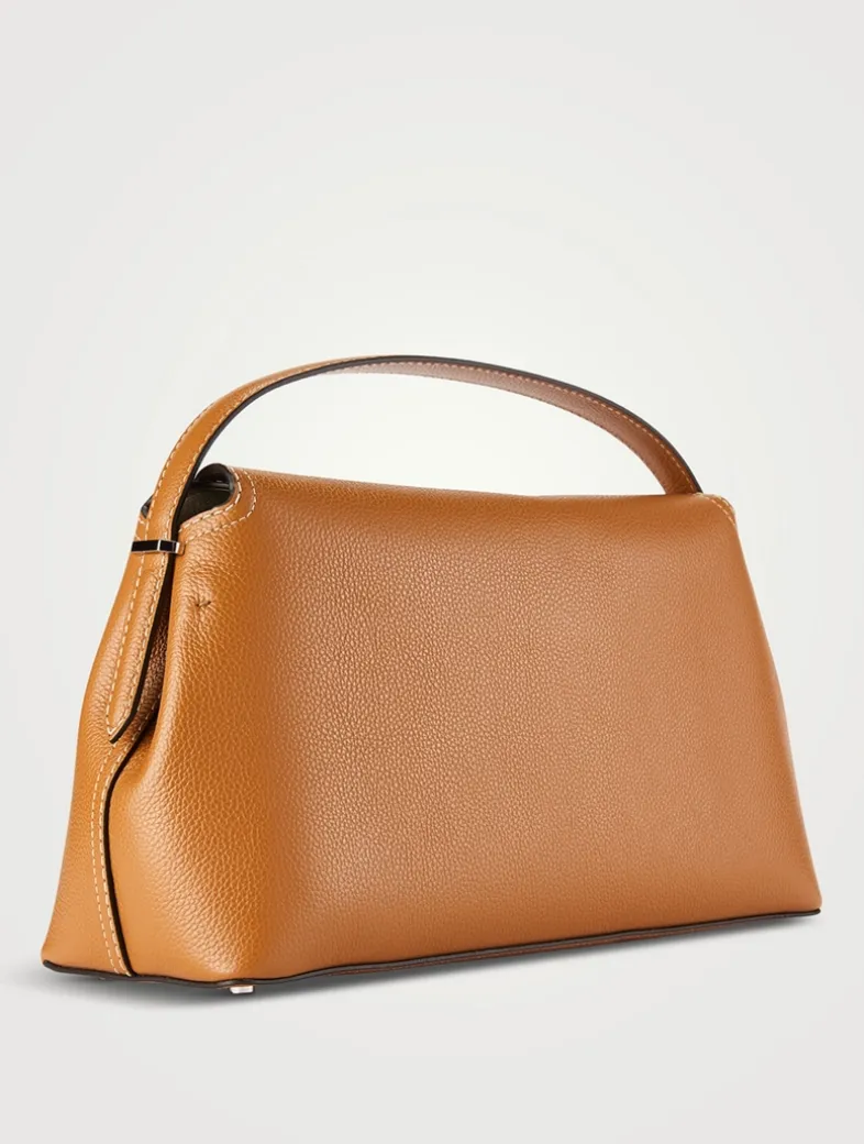 T-Lock Leather Top Handle Bag