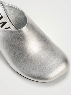 Toy Metallic Leather Mules