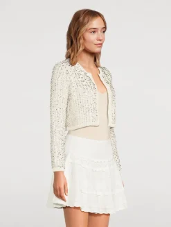 Tracey Sequin Cropped Cardigan