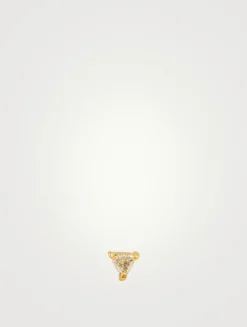 Trillion-Cut Diamond Stud Earring