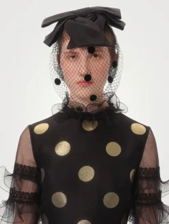 Tulle-Trimmed Jacquard Plusdepois Dress