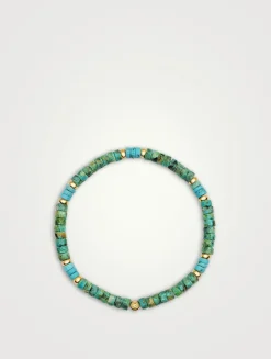 Turquoise Heishi Beaded Bracelet
