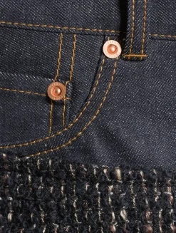 Tweed And Denim Shorts