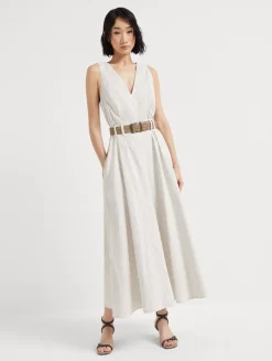 Twill Dress With Monili