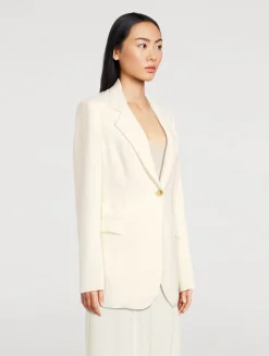 Twist-Back Paisley Jacquard Blazer