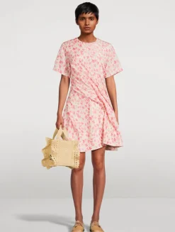 Twisted Mini Dress In Floral Print