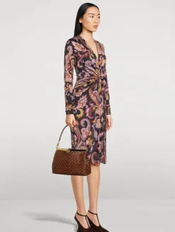 Twist-Front Dress In Paisley Print