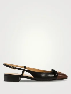 Valet Du Roi Leather Slingback Pumps