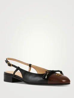 Valet Du Roi Leather Slingback Pumps