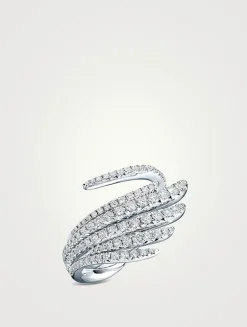 VELA 18K White Gold Cocktail Ring With Diamonds