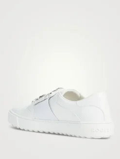 Very Vivier Strass Buckle Leather Sneakers