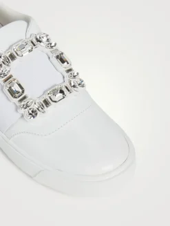 Very Vivier Strass Buckle Leather Sneakers