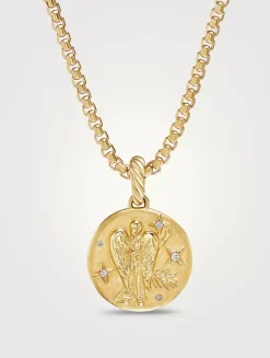 Virgo Amulet In 18k Yellow Gold With Diamonds