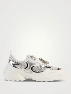Viv' On The Run Leather And Mesh Sneakers